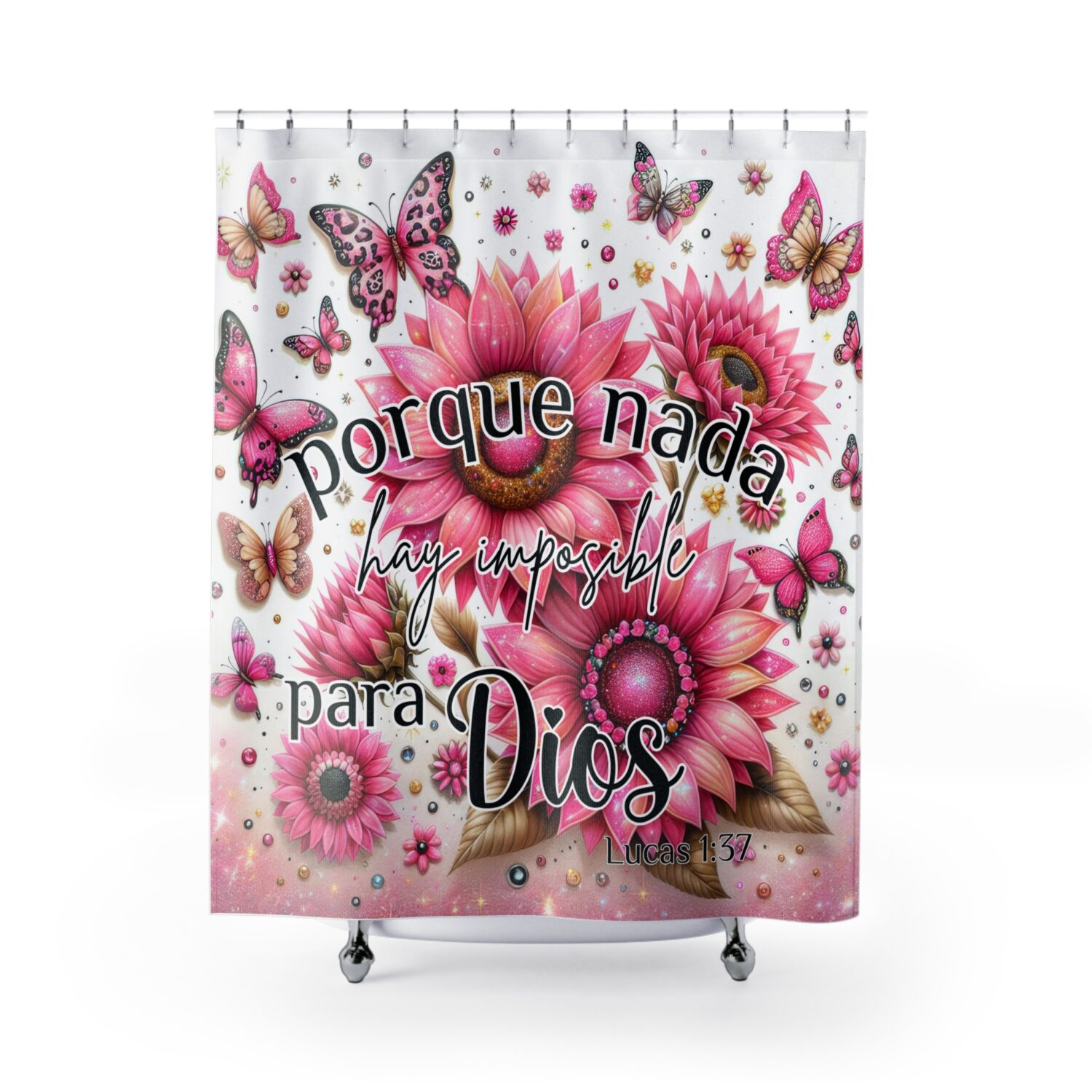 Porque Nada Hay Imposible para Dios Cortina para Baño 71"x74"