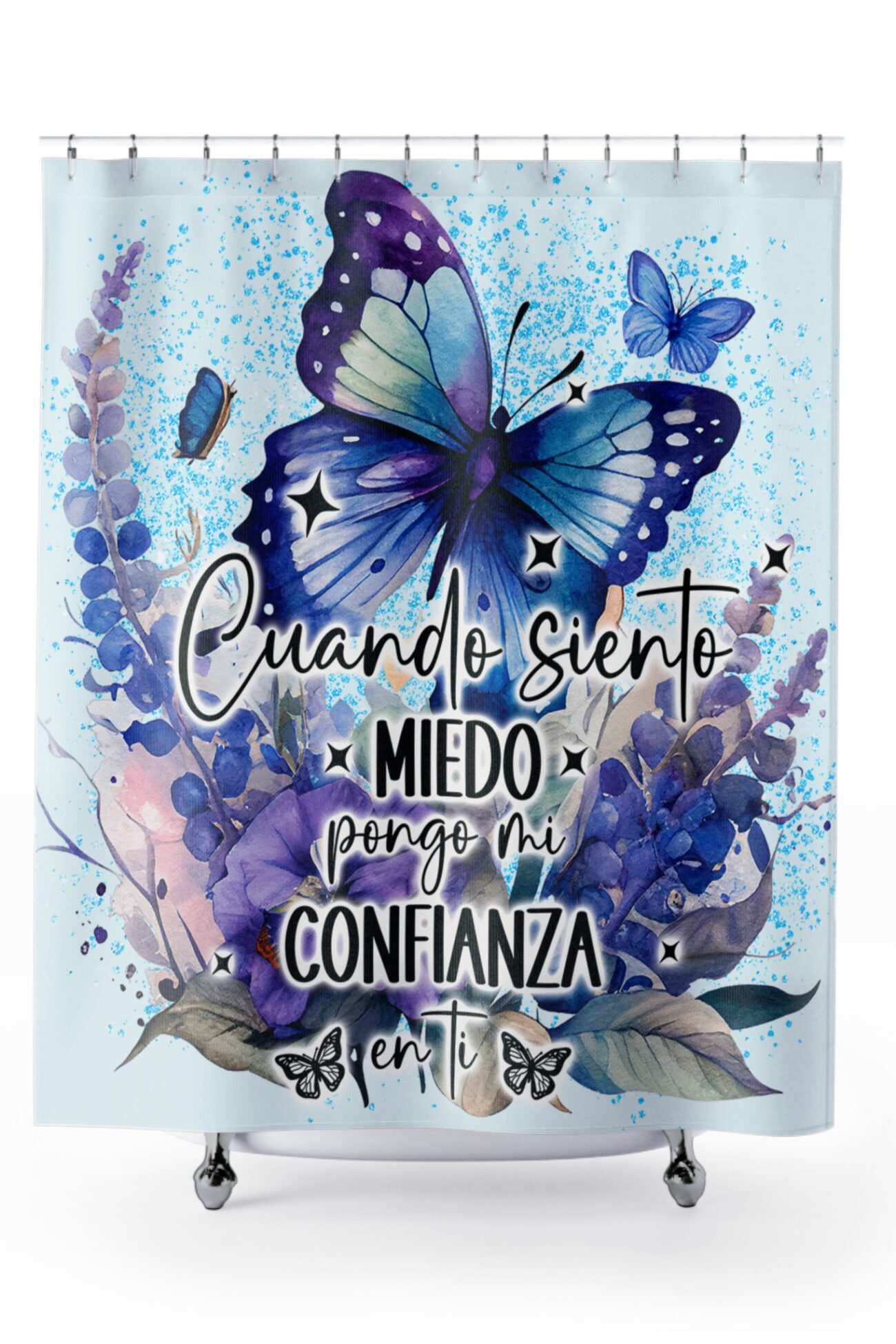 Cuando Siento Miedo Pongo mi Confianza en Ti Cortina para Baño 71"x74"