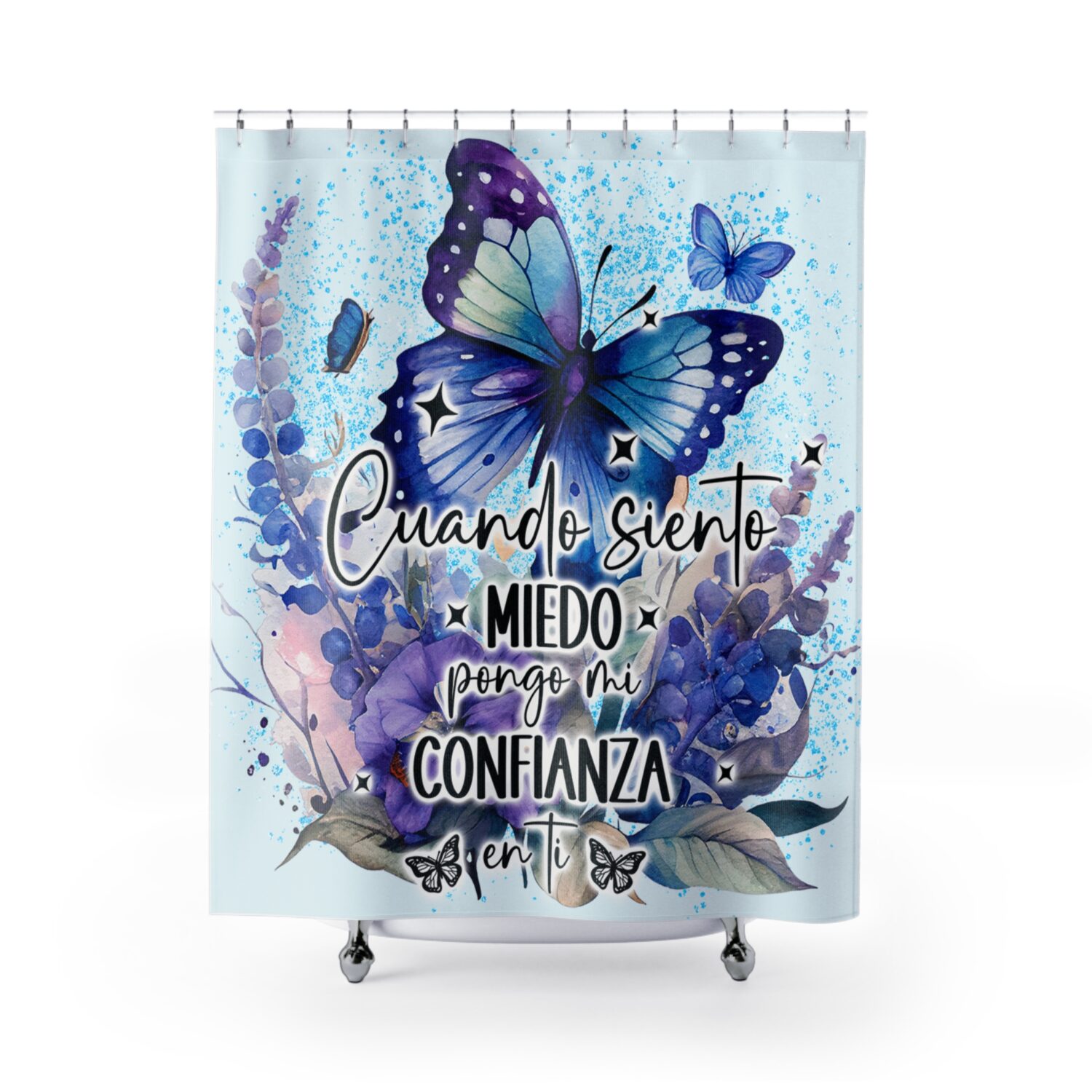 Cuando Siento Miedo Pongo mi Confianza en Ti Cortina para Baño 71"x74"
