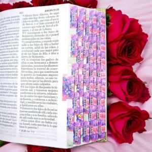 Indices Morados Floreados Para Biblia English / Español