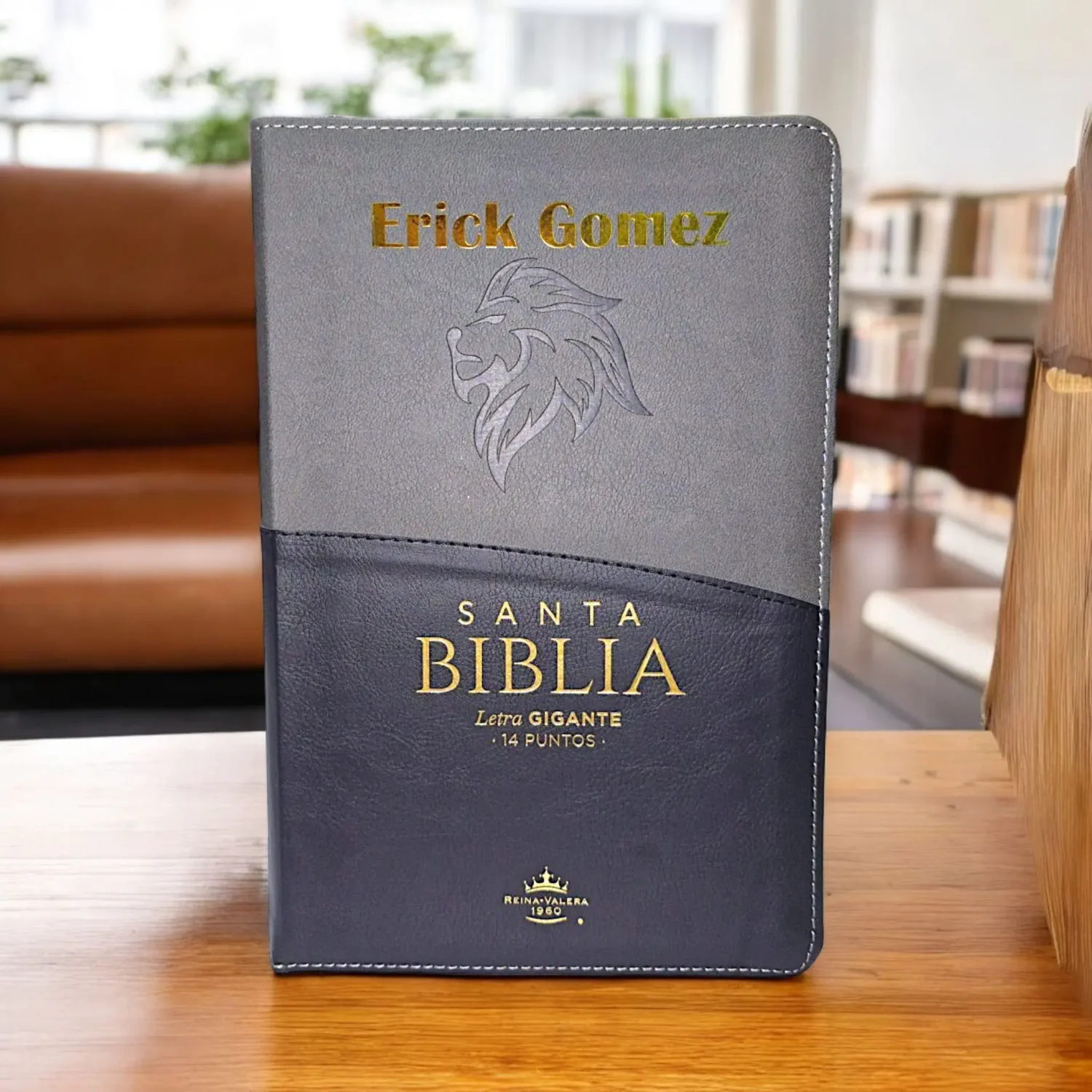 Biblia con Leon - Letra Gigante de 14 Puntos – Reina Valera 1960 – Tamaño Manual con Cierre – Español