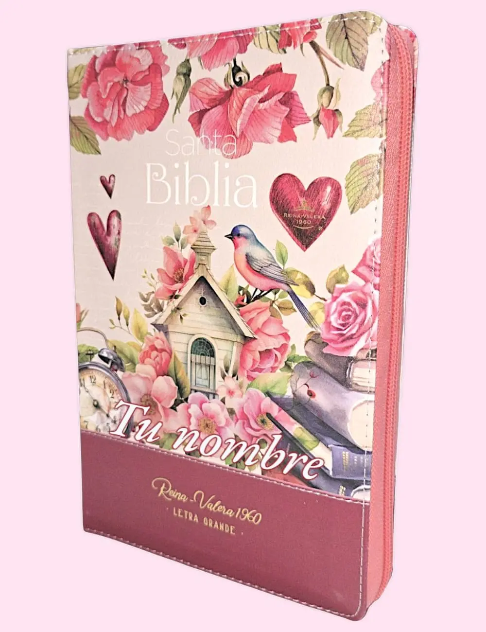 Biblia Reina Valera 1960 personalizada con nombre en vinil, ideal para regalo cristiano