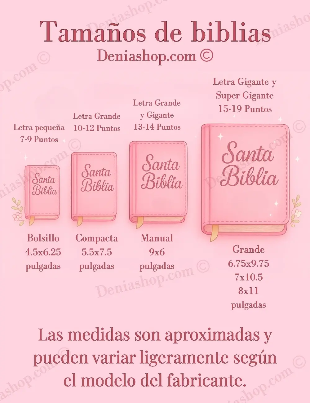 Tamaño de las biblias