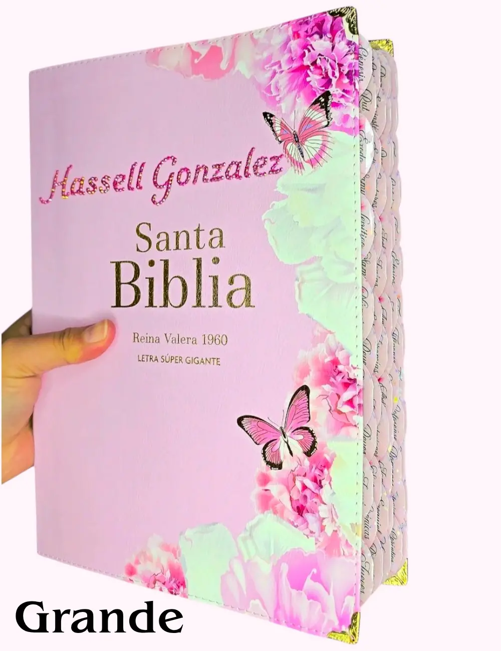 Biblia Rosada de Mariposas - Letra Super Gigante de 19 Puntos - RVR1960