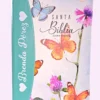 Biblia Personalizada Aqua de Mariposas - Letra Grande de 12 Puntos - Reina Valera 1960 - Tamaño Manual con Cierre- Español