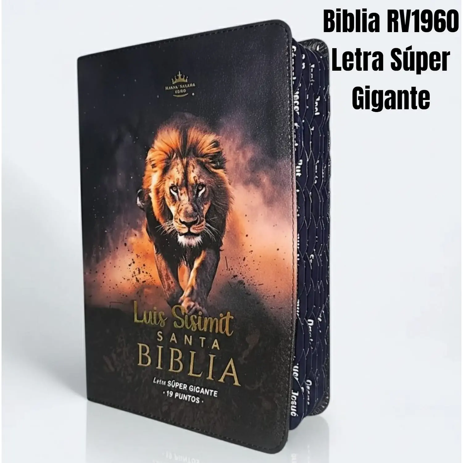 Biblia Personalizada de Leon - Letra Super Gigante de 19 Puntos - Reina Valera 1960 - Tamaño Manual - Español