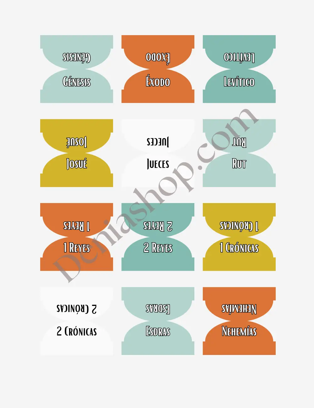 Indices de Colores Solidos Mixtos para Biblia English / Español