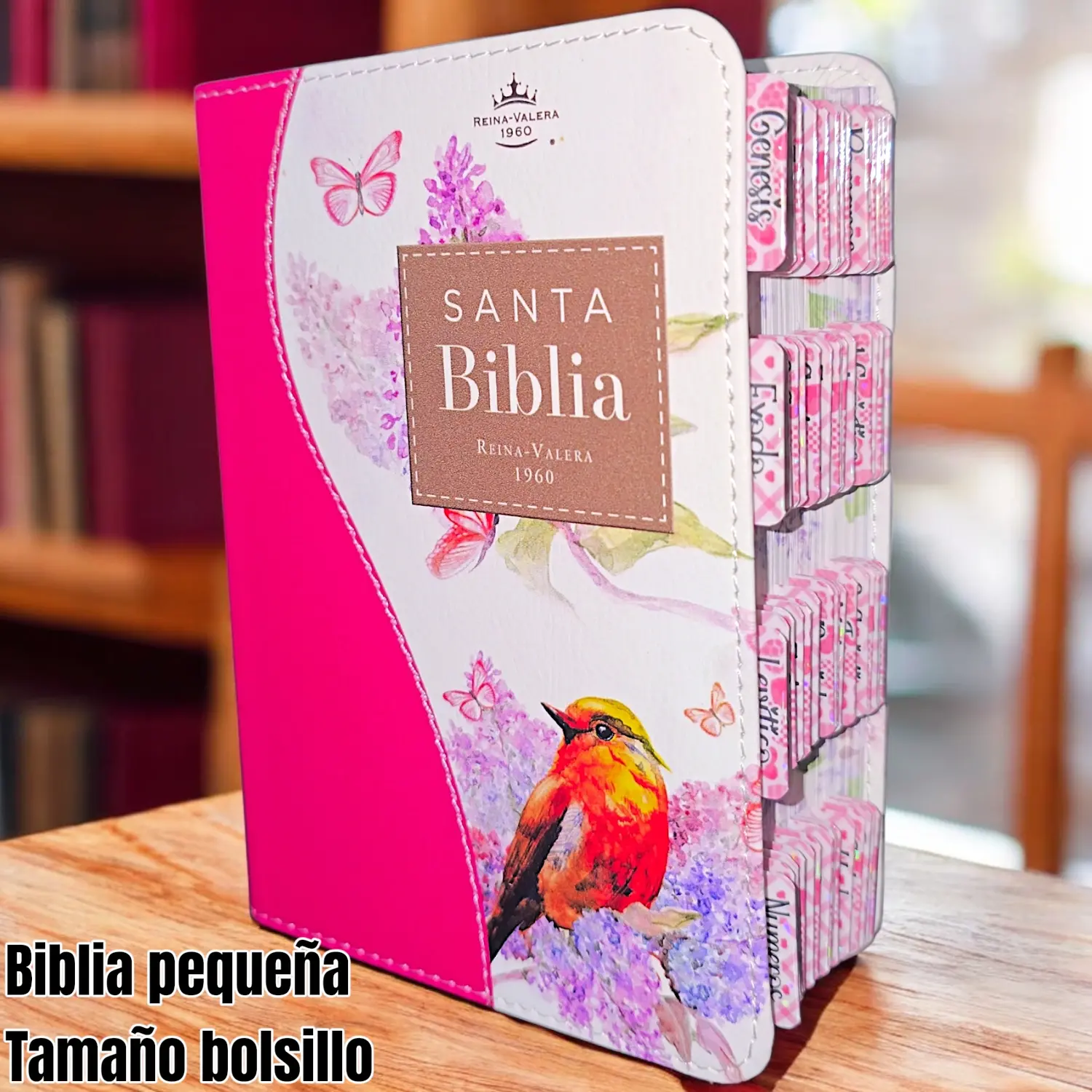 Biblia Personalizada Rosada - Letra Pequeña de 8 Puntos - Reina Valera 1960 - Tamaño Bolsillo - Español