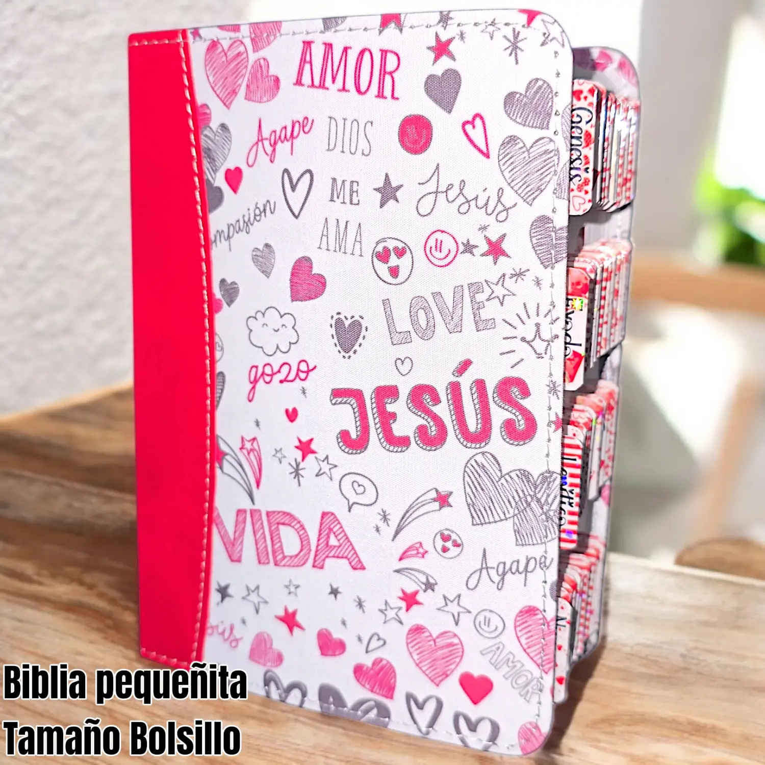 Biblia Personalizada Roja - Letra Pequeña de 8 Puntos - Reina Valera 1960 - Tamaño Bolsillo - Español