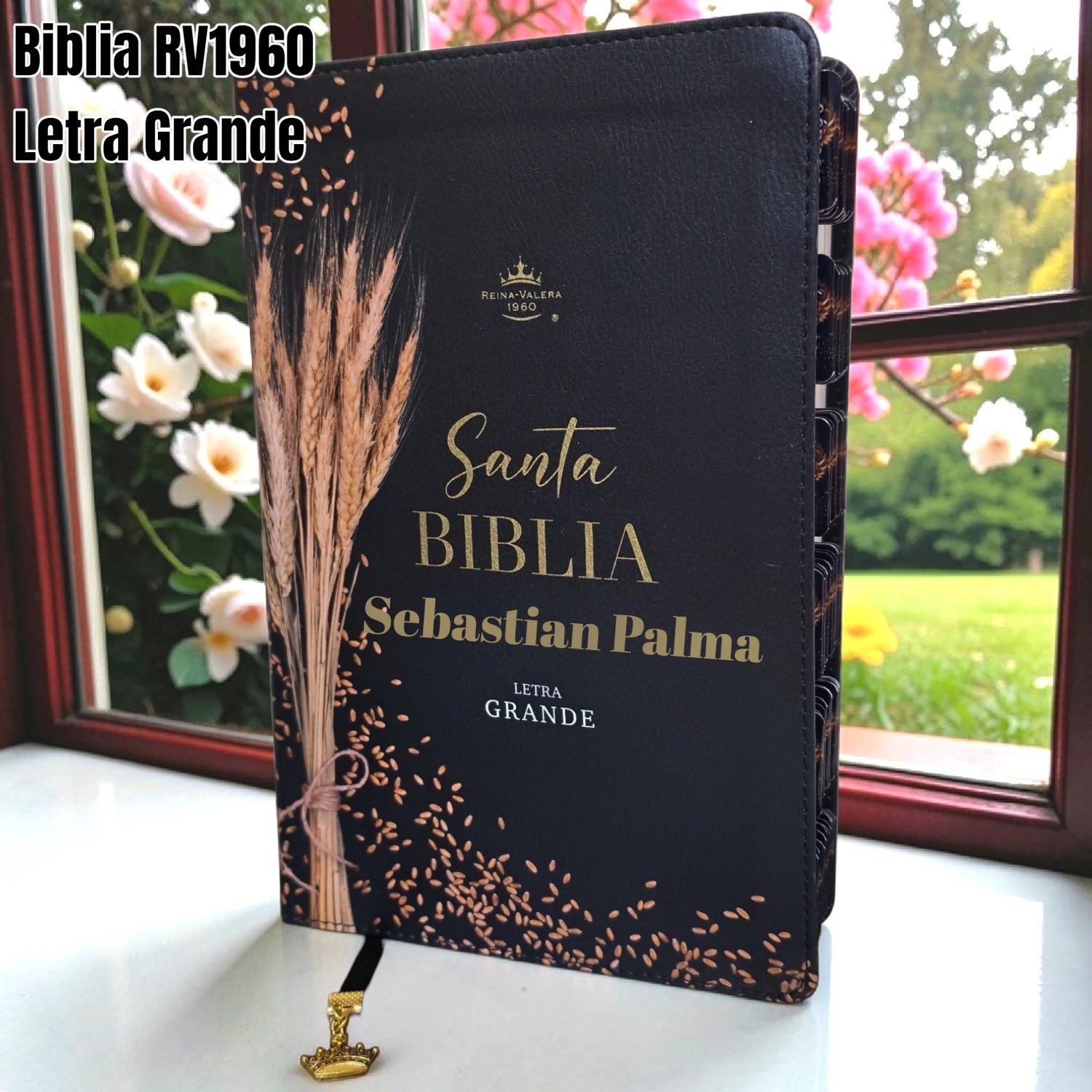 Biblia Personalizada de Trigo del Reino - Letra Grande de 12 Puntos - Reina Valera 1960 - Tamaño Manual - Español