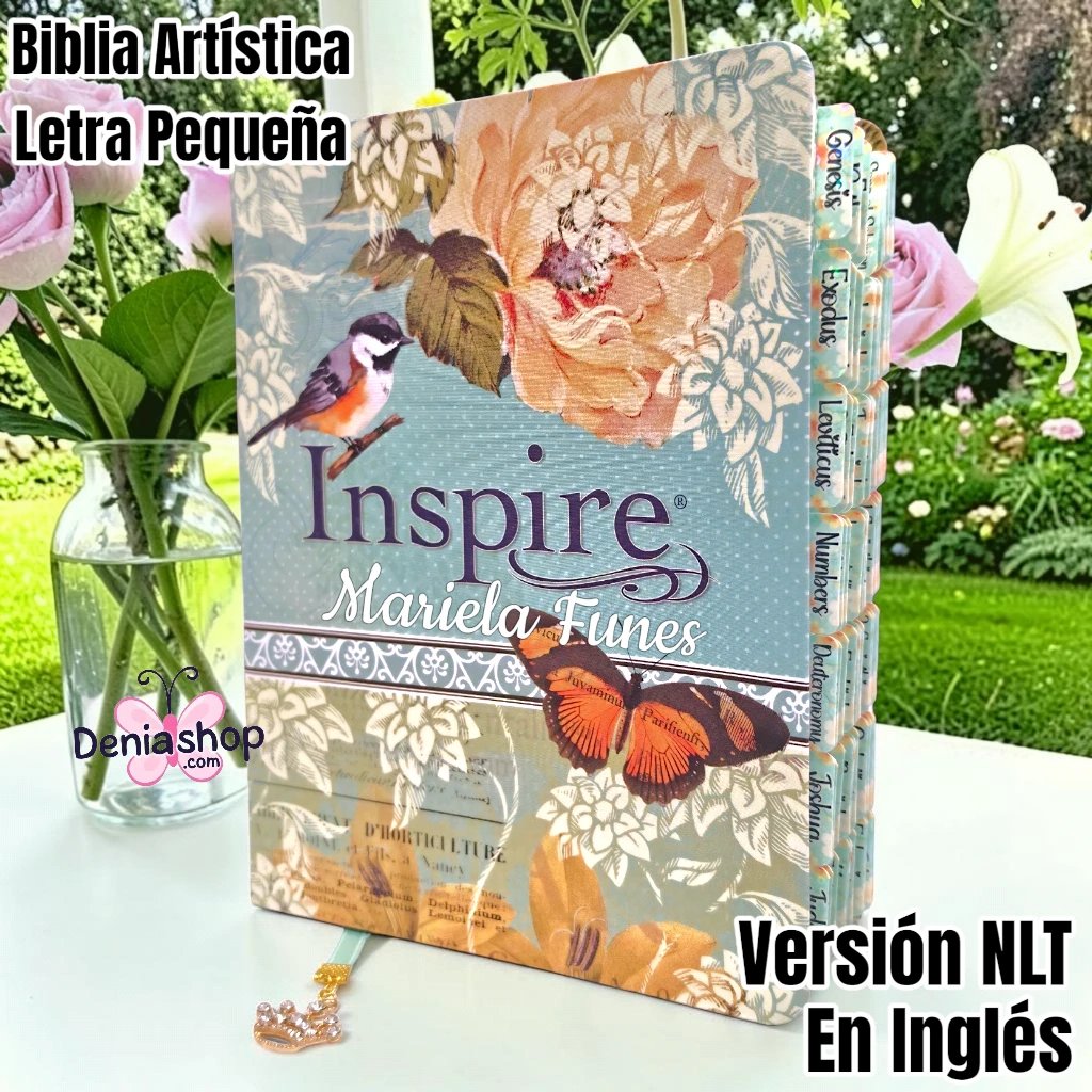 Biblia Inspira Personalizada Aquamarina - Letra Pequeña de 8.65 Puntos - Version NLT - Tamaño Manual - Inglés