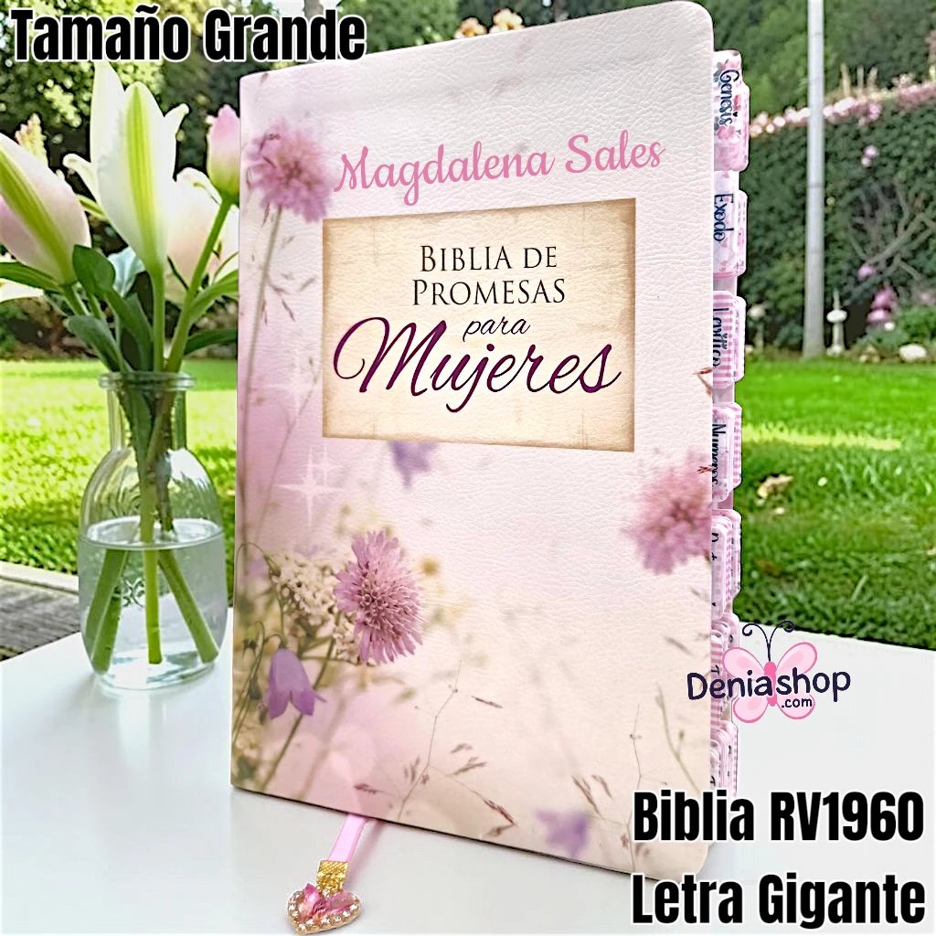 Biblia Personalizada De Promesas para Mujeres - Letra Gigante de 13 Puntos - Reina Valera 1960 - Tamaño Grande - Español