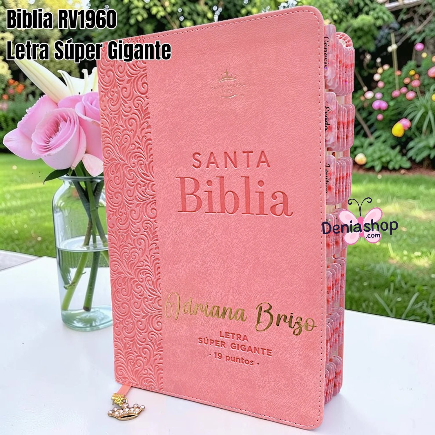 Biblia Personalizada Rosada – Letra Super Gigante 19 Puntos – Reina Valera 1960 – Tamaño Manual – Español