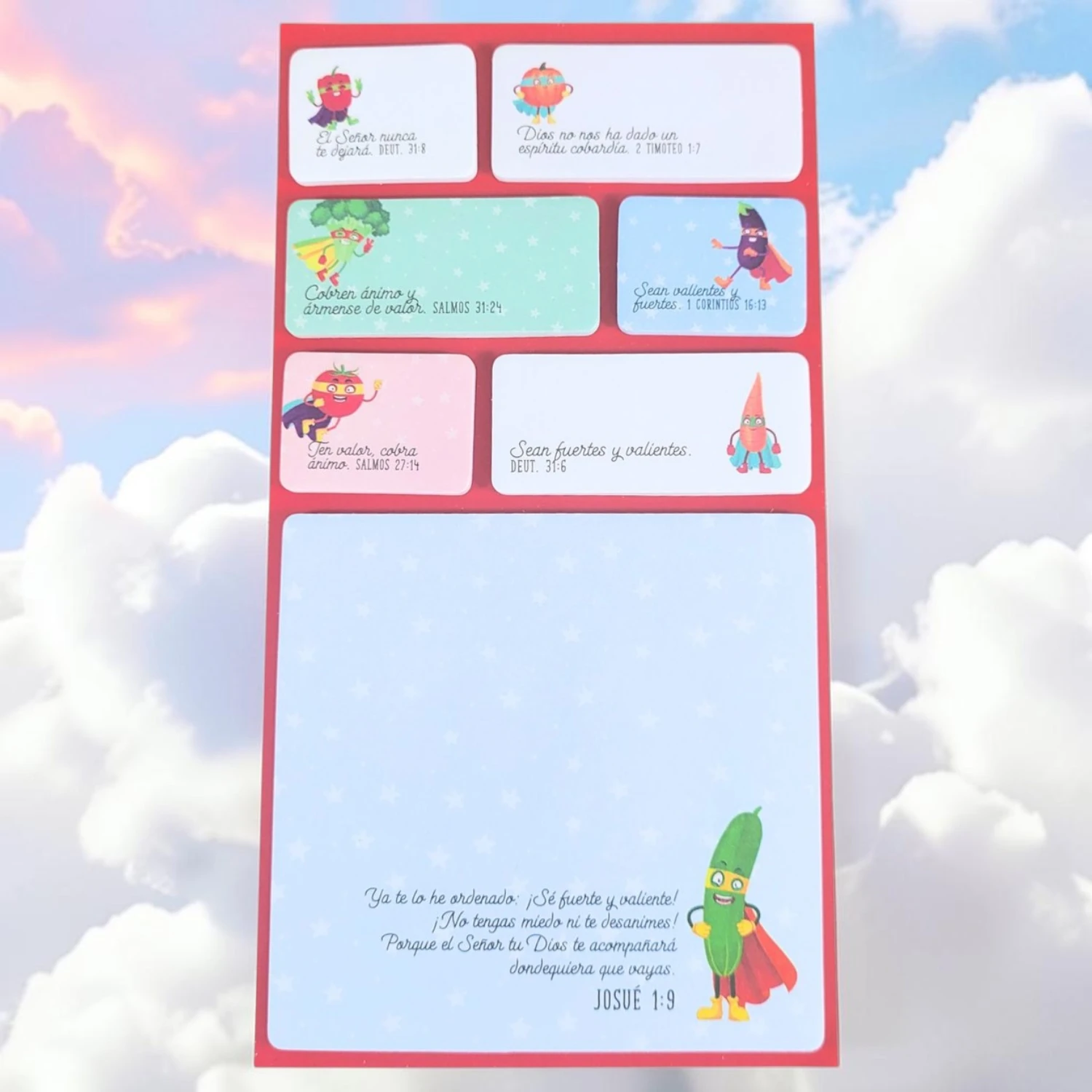 Sticky Notes "Valíentes" – Set de 7 Notas Adhesivas con Versículos Bíblicos