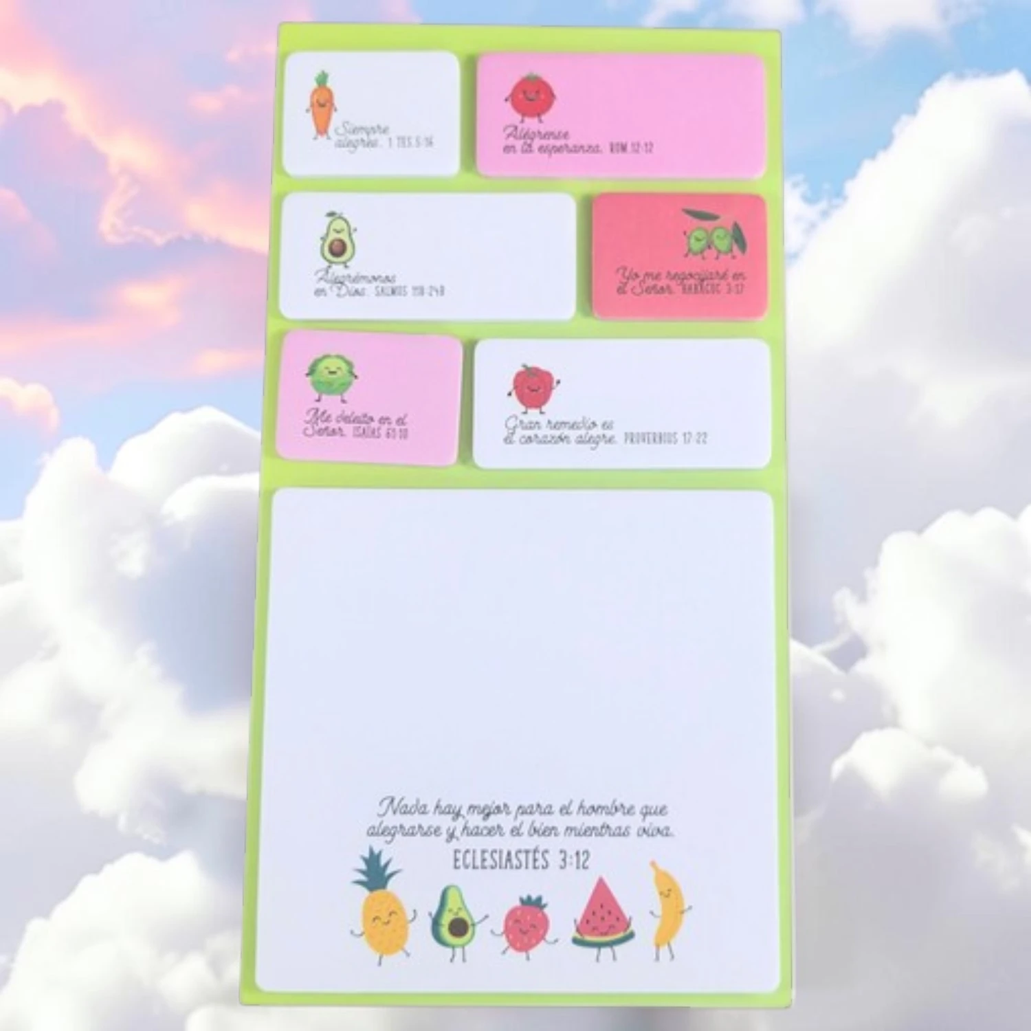 Sticky Notes "De la alegría" – Set de 7 Notas Adhesivas con Versículos Bíblicos