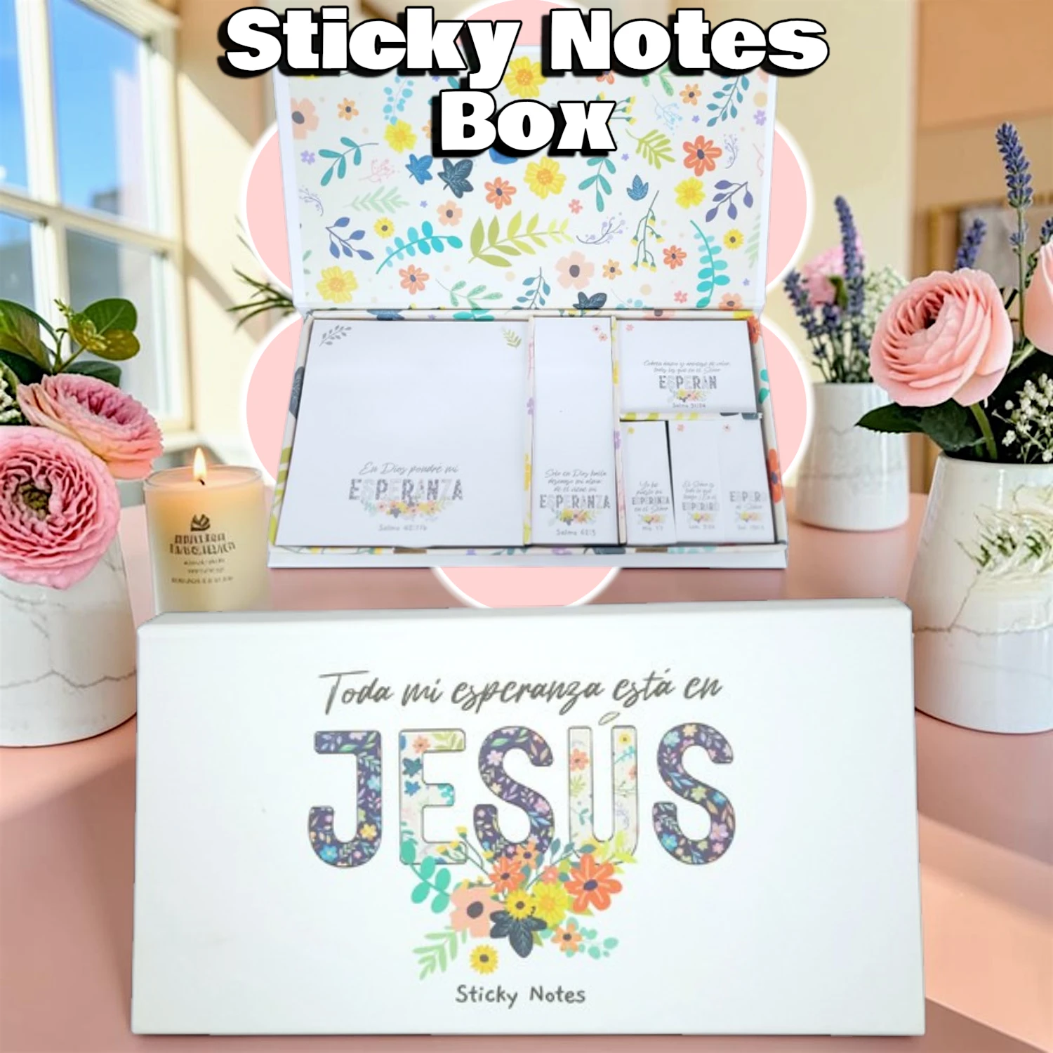 Sticky Notes: Mi Esperanza está en Jesús, Estuche con Notas Adhesivas