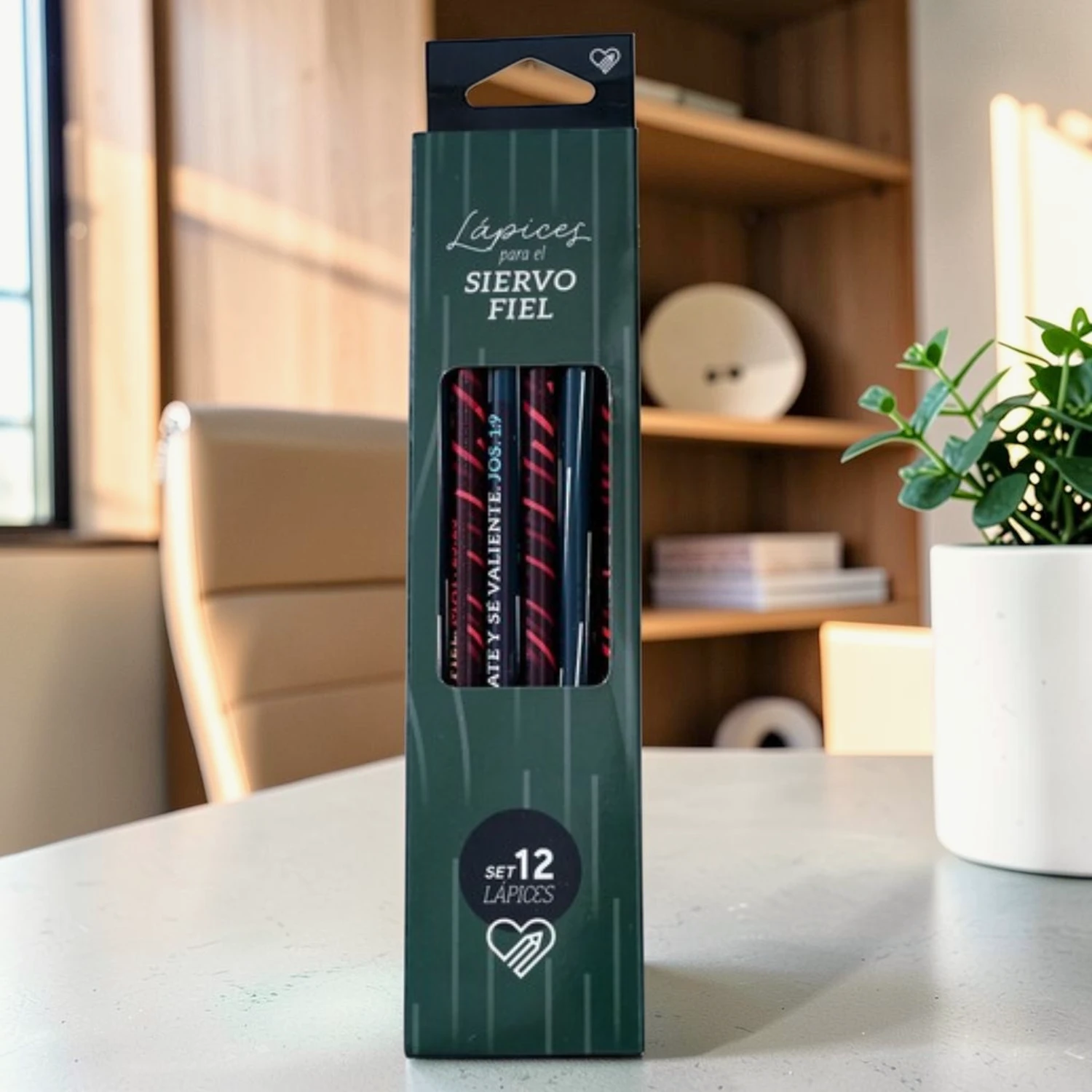 Set de 12 Lápices con Versículos: Siervo Fiel