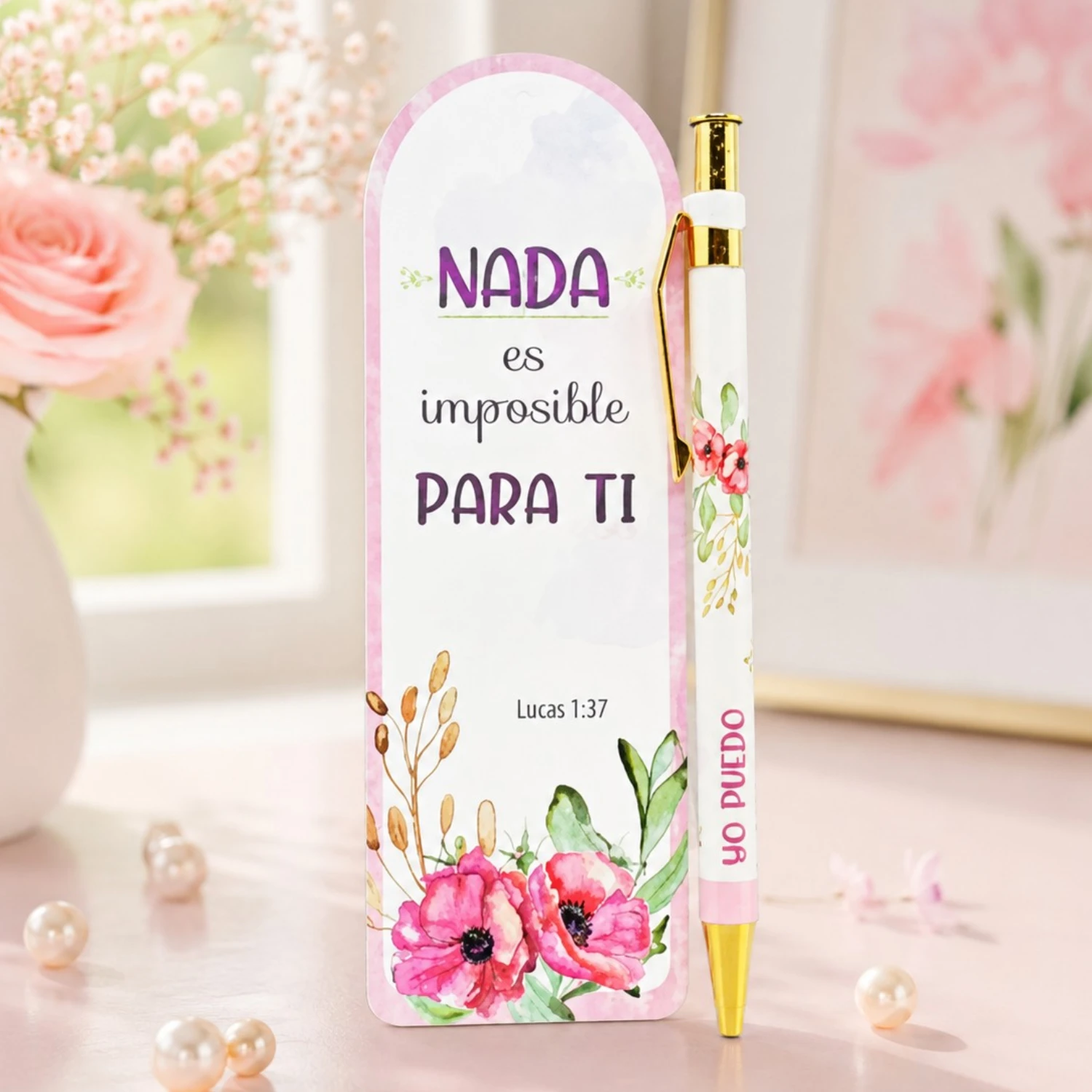 Separador con Bolígrafo: Nada es imposible para ti - Lucas 1:37
