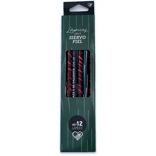 Set de 12 Lápices con Versículos: Siervo Fiel