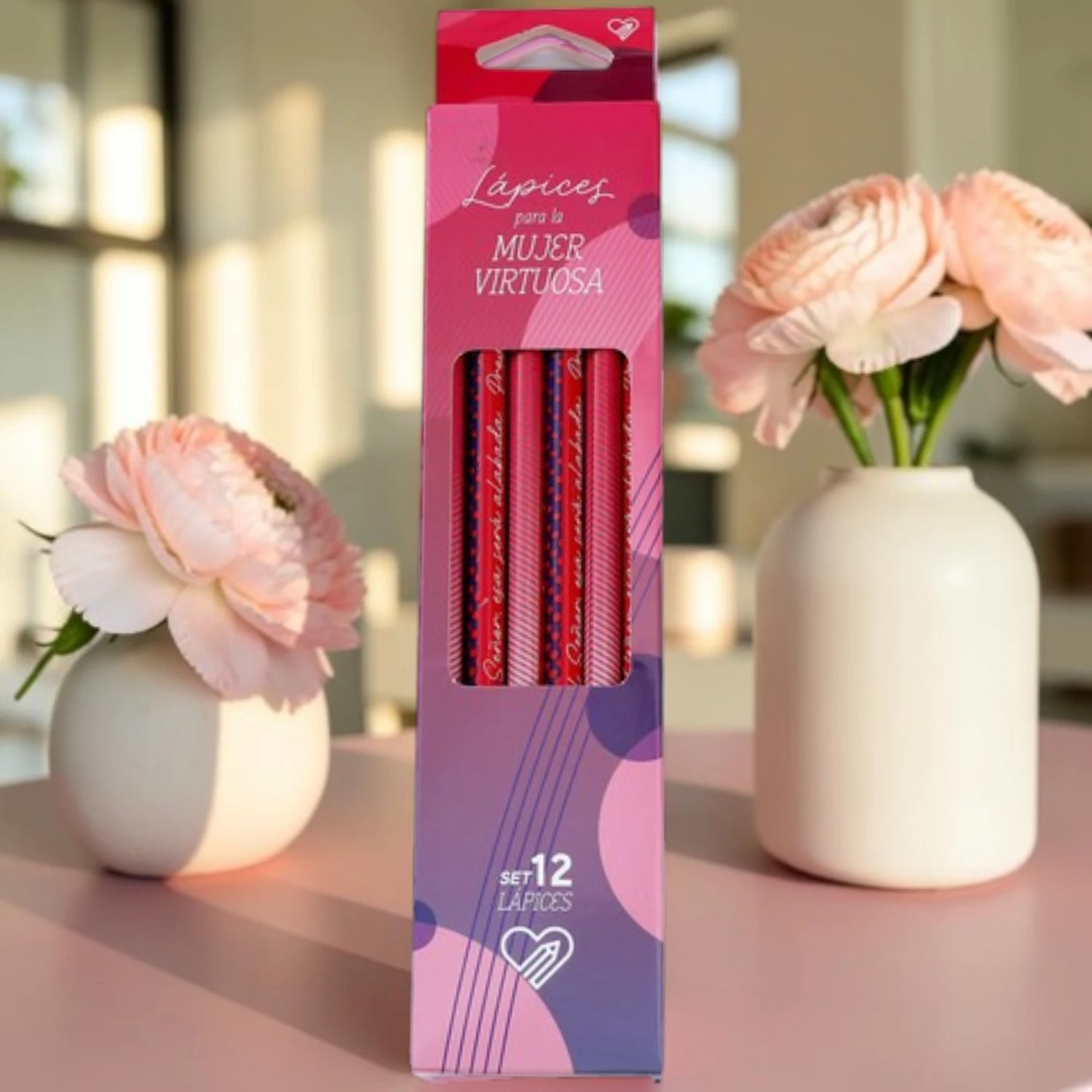 Set de 12 Lápices con Versículos: Mujer Virtuosa