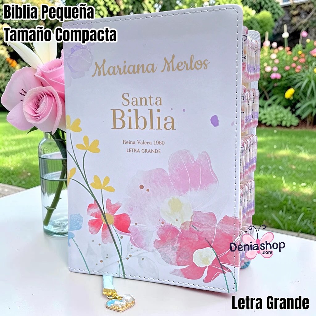 Biblia Personalizada Aurora Floral - Letra Grande de 11 Puntos - Versión Reina Valera 1960 - Tamaño Compacta – Español