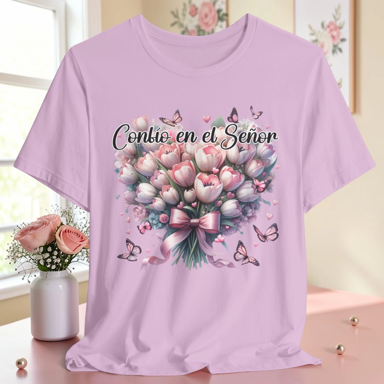 Confío en el Señor | Camisa Cristiana Floral Premium