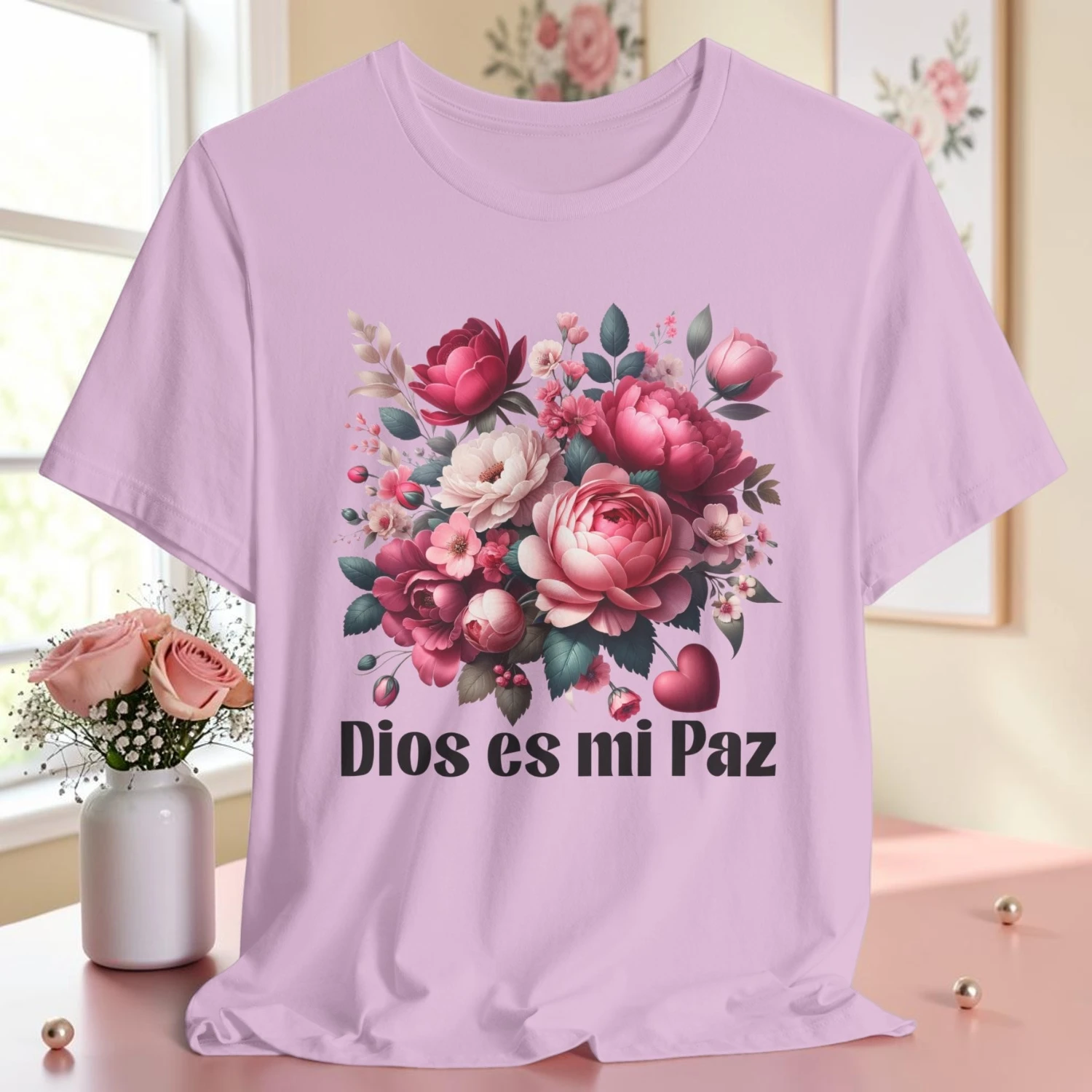 Dios Es Mi Paz | Camisa Cristiana Floral Premium