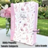 Biblia Personalizada Primaveral Rosada - Letra Grande de 12 Puntos - Reina Valera 1960 - Tamaño Compacta con Cierre - Español
