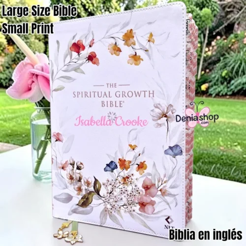 175308.jpg Biblia Personalizada Spiritual Growth Floral - Letra Pequeña de 9 Puntos - Versión NLT - Tamaño Grande - Inglés