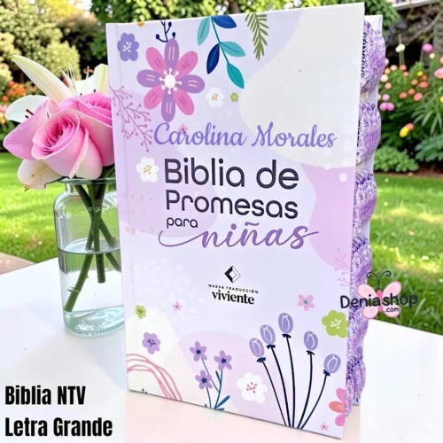 180944.jpg Biblia Personalizada Promesas para Niñas - Letra Grande de 11 Puntos - NTV - Tapa Dura - Tamaño Manual - Español