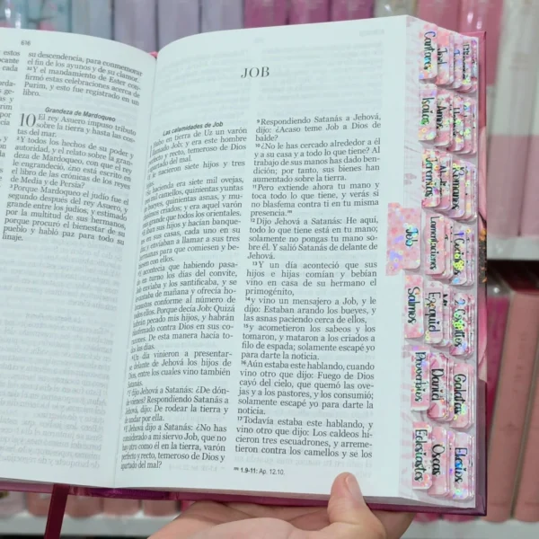 Biblia Personalizada Rosada con Flor - Letra Grande de 12 Puntos - Reina Valera 1960 - Tapa Dura - Tamaño Regular - Español
