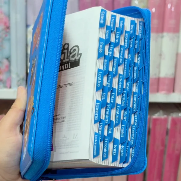 Biblia Personalizada Azul para Niños con Imágenes Ilustradas - Mi Gran Viaje - Letra Estandar de 10 Puntos - Reina Valera 1960 – Tamaño Compacta - Español