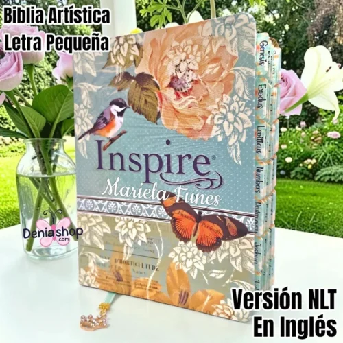 236572.jpg Biblia Inspira Personalizada Aquamarina - Letra Pequeña de 8.65 Puntos - Version NLT - Tamaño Manual - Inglés