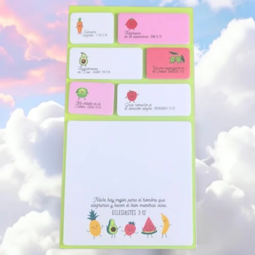 Deniashop.com-12.webp Sticky Notes "De la alegría" – Set de 7 Notas Adhesivas con Versículos Bíblicos