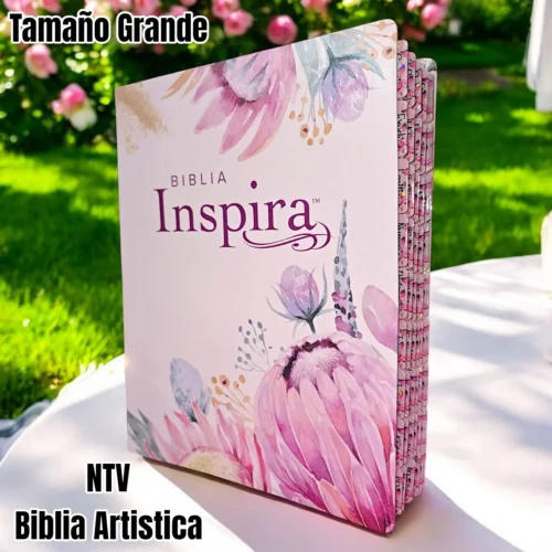 Deniashop.com-Biblia-inspira-artistica.webp Biblia Personalizada Rosada Inspira Artistica para Notas y Colorear - Letra Pequeña de 10.5 Puntos - Versión NTV - Tamaño Grande - Español