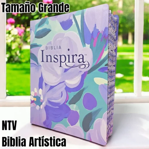 Deniashop.com-biblia-inspira.webp Biblia Personalizada Inspira Artistica Morada para Notas y Colorear - Letra Pequeña de 10.5 Puntos - Versión NTV - Tamaño Grande - Español