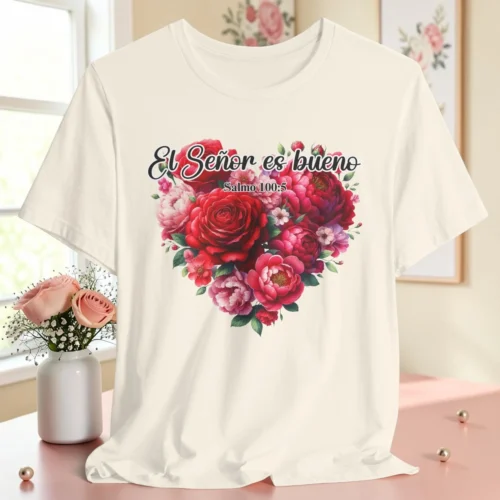 El Señor es Bueno | Camisa Cristiana Floral Premium