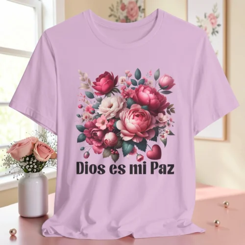Deniashop.com-camisa-3-1.webp Dios Es Mi Paz | Camisa Cristiana Floral Premium