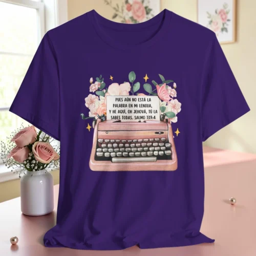 Deniashop.com-camisa-4.webp Él Conoce Cada Palabra – Salmo 139:4 | Camisa Cristiana Floral Premium