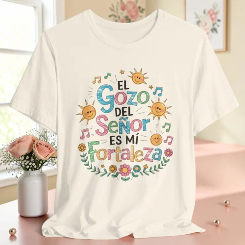 El Gozo Del Señor Es Mi Fortaleza | Camisa Cristiana Floral Premium