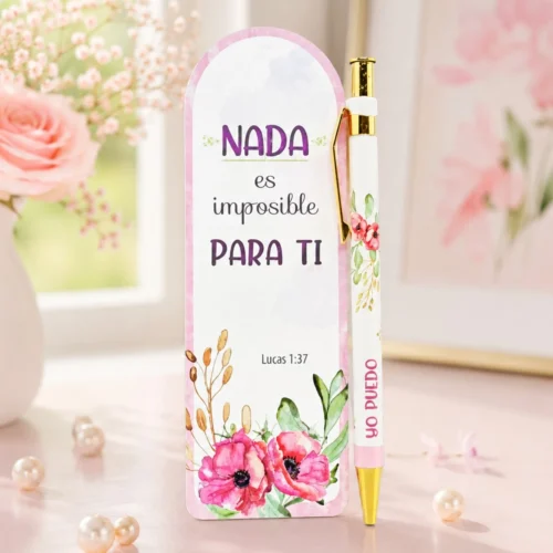 Deniashop.com-lapiceroy-bookmark-1.webp Separador con Bolígrafo: Nada es imposible para ti - Lucas 1:37